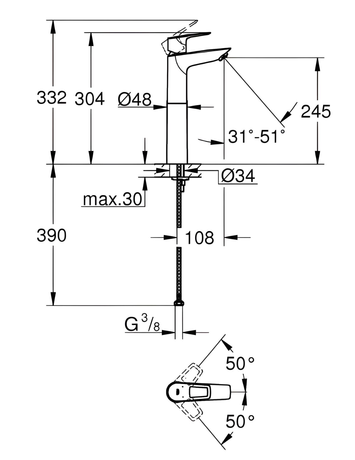 ΑΝΑΜΕΙΚΤΙΚΗ ΜΠΑΤΑΡΙΑ ΝΙΠΤΗΡΑ BAULOOP XL 23764001 GROHE