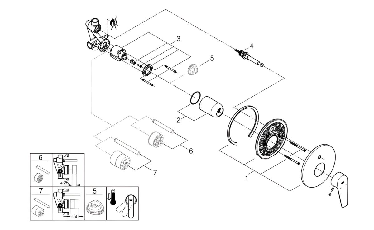 ΑΝΑΜΙΚΤΗΣ ΕΝΤΟΙΧΙΖΟΜΕΝΟΣ ΙΙ KIT BAUEDGE ΧΡΩΜΕ 29079001 GROHE
