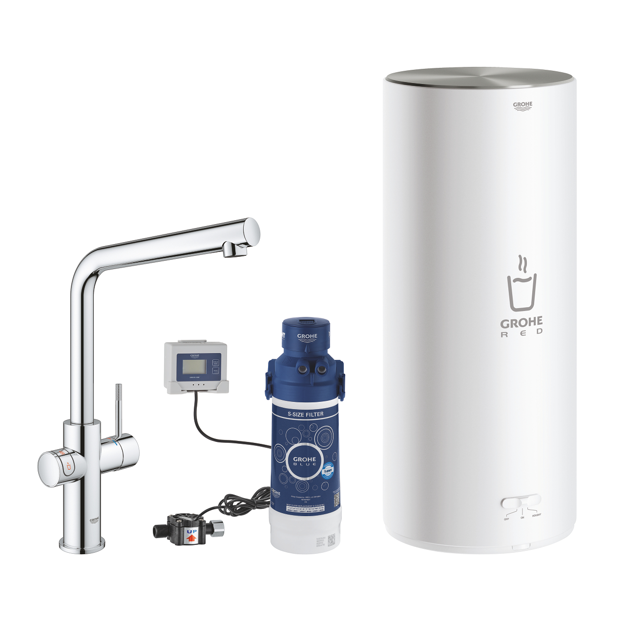 ΒΡΥΣΗ ΚΑΙ ΜΠΟΪΛΕΡ RED DUO L SIZE ΧΡΩΜΕ L-SPOUT 30325001 GROHE