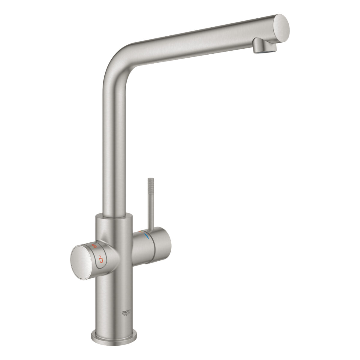 ΒΡΥΣΗ ΚΑΙ ΜΠΟΪΛΕΡ RED DUO L SIZE SUPERSTEEL L-SPOUT 30325DC1 GROHE