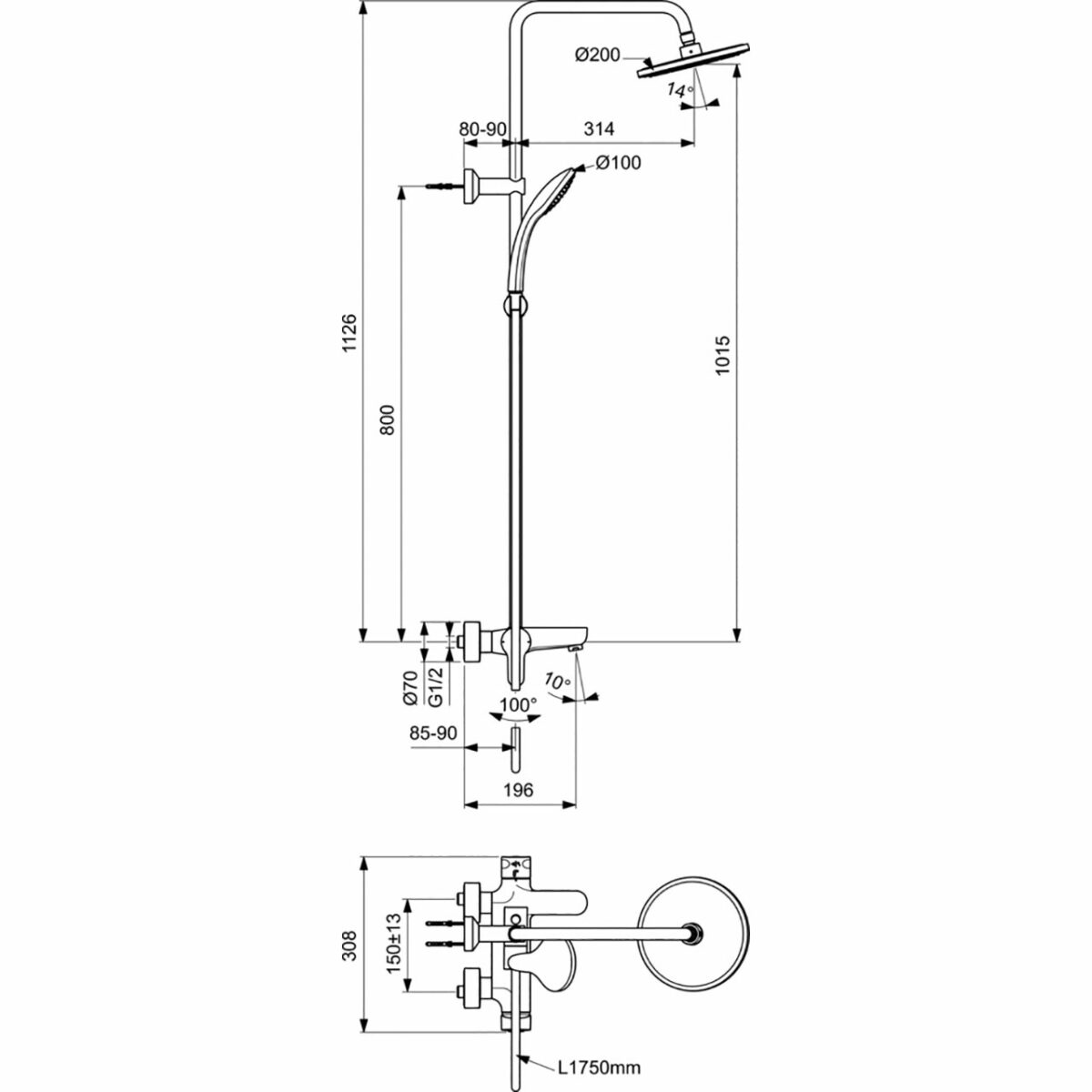 CERAFINE O ΣΥΣΤΗΜΑ ΝΤΟΥΣ ΜΕ ΜΠΑΤΑΡΙΑ ΛΟΥΤΡΟΥ BC525AA IDEAL STANDARD - Image 2