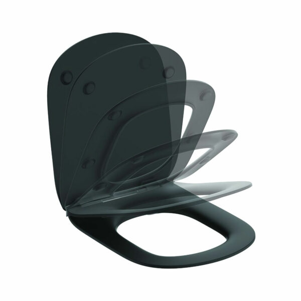 ΚΑΠΑΚΙ ΛΕΚΑΝΗΣ TESI II SOFT CLOSE SANDWICH SILK BLACK T3527V3 IDEAL STANDARD