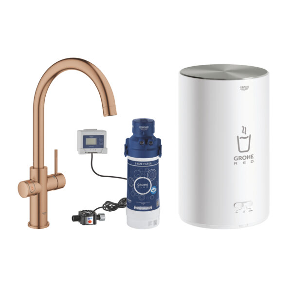 ΒΡΥΣΗ ΚΑΙ ΜΠΟΪΛΕΡ RED DUO M SIZE BRUSHED WARM SUNSET C-SPOUT 30083DL1 GROHE
