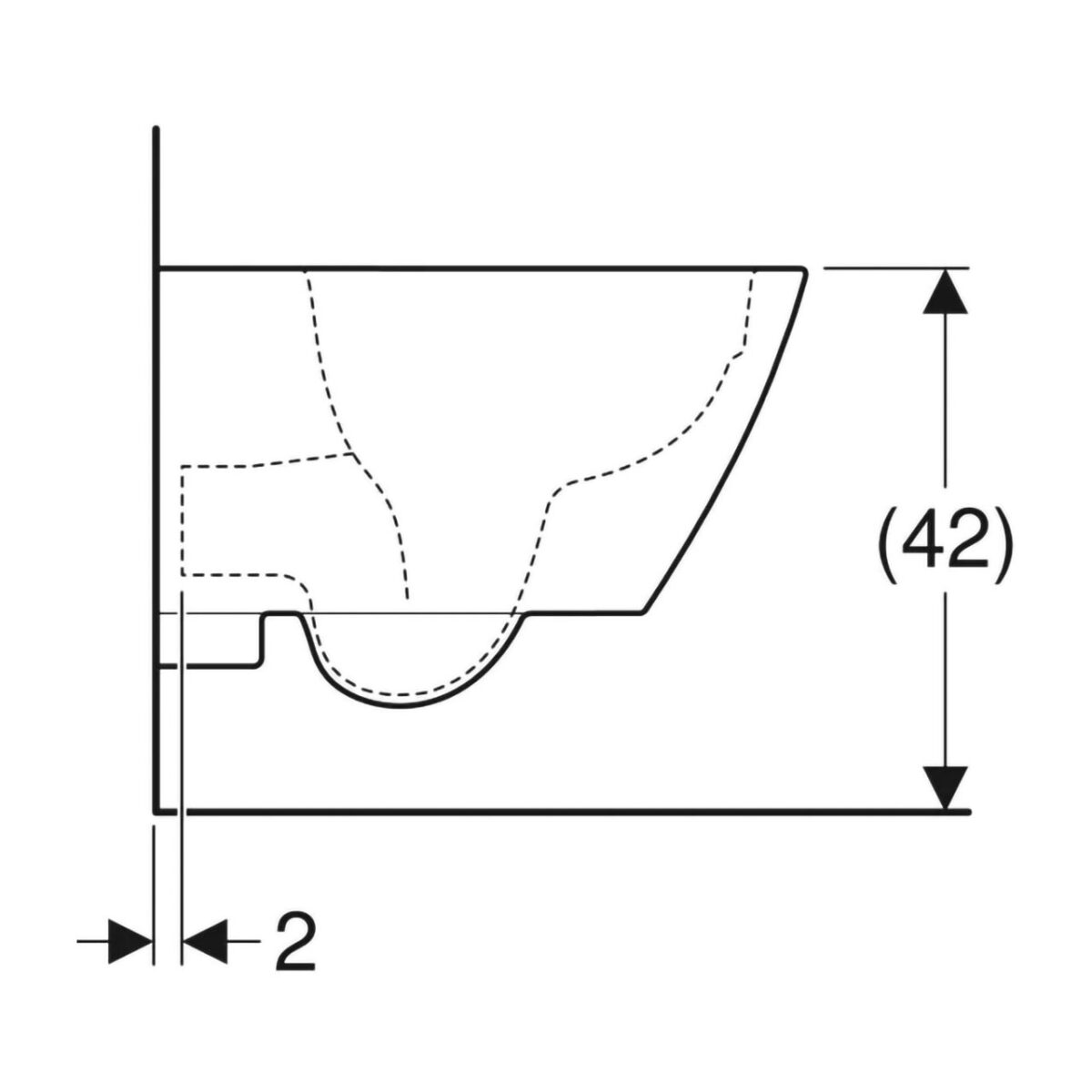 SMYLE SQUARE ΛΕΚΑΝΗ ΚΡΕΜΑΣΤΗ 49CM RIMFREE ΛΕΥΚΗ 500.379.01.1 GEBERIT - Image 4