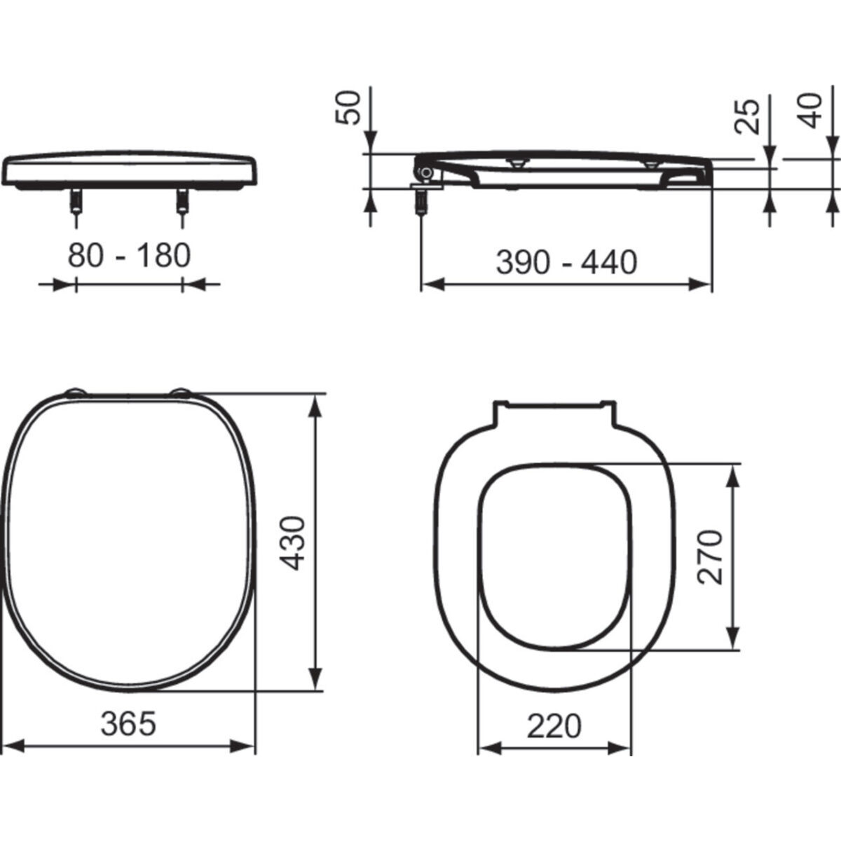 CONNECT SPACE ΚΑΠΑΚΙ ΛΕΚΑΝΗΣ E712801 IDEAL STANDARD - Image 2