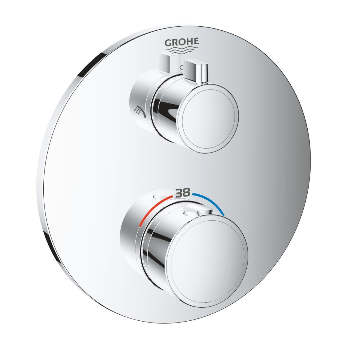 GROHTHERM ROUND ΘΕΡΜΟΣΤΑΤΙΚΟΣ ΜΙΚΤΗΣ ΜΕ 2 ΕΞΟΔΟΥΣ ΚΑΙ ΔΙΑΝΟΜΕΑ ΧΡΩΜΕ 24076000 GROHE - Image 1
