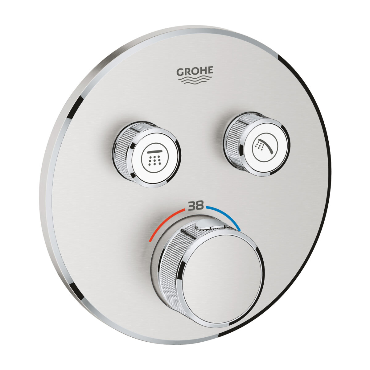 GROHTHERM SMARTCONTROL ROUND ΘΕΡΜΟΣΤΑΤΗΣ ΓΙΑ ΕΝΤΟΙΧΙΖΟΜΕΝΗ ΕΓΚΑΤΑΣΤΑΣΗ 2 ΡΟΩΝ SUPERSTEEL 29119DC0 GROHE - Image 1