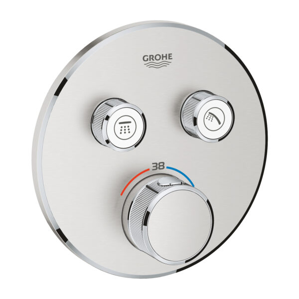 GROHTHERM SMARTCONTROL ROUND ΘΕΡΜΟΣΤΑΤΗΣ ΓΙΑ ΕΝΤΟΙΧΙΖΟΜΕΝΗ ΕΓΚΑΤΑΣΤΑΣΗ 2 ΡΟΩΝ SUPERSTEEL 29119DC0 GROHE