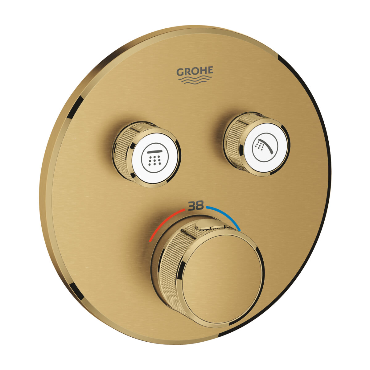GROHTHERM SMARTCONTROL ROUND ΘΕΡΜΟΣΤΑΤΗΣ ΓΙΑ ΕΝΤΟΙΧΙΖΟΜΕΝΗ ΕΓΚΑΤΑΣΤΑΣΗ 2 ΡΟΩΝ BRUSHED COOL SUNRISE 29119GN0 GROHE - Image 1