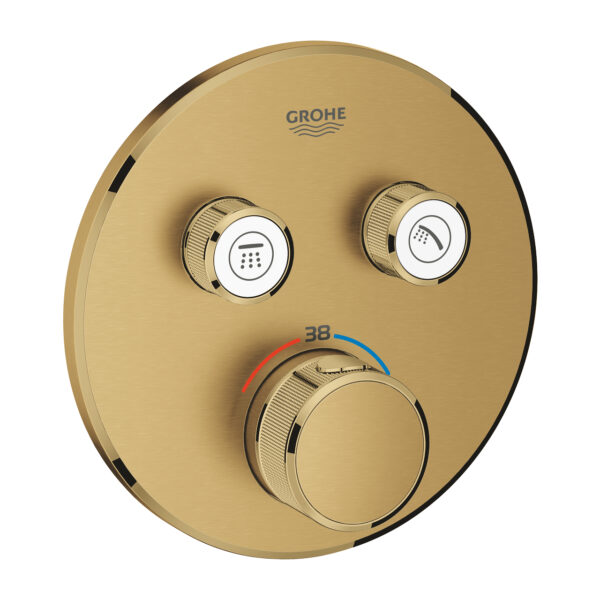 GROHTHERM SMARTCONTROL ROUND ΘΕΡΜΟΣΤΑΤΗΣ ΓΙΑ ΕΝΤΟΙΧΙΖΟΜΕΝΗ ΕΓΚΑΤΑΣΤΑΣΗ 2 ΡΟΩΝ BRUSHED COOL SUNRISE 29119GN0 GROHE
