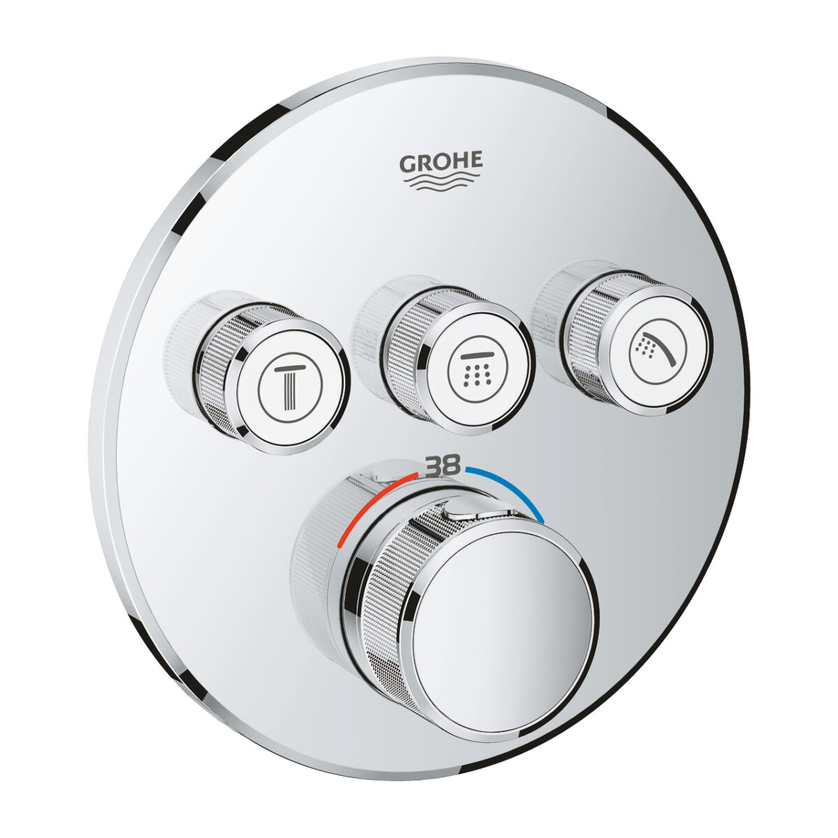 GROHTHERM SMARTCONTROL ROUND ΘΕΡΜΟΣΤΑΤΗΣ ΓΙΑ ΕΝΤΟΙΧΙΖΟΜΕΝΗ ΕΓΚΑΤΑΣΤΑΣΗ 3 ΡΟΩΝ ΧΡΩΜΕ 29121000 GROHE - Image 1