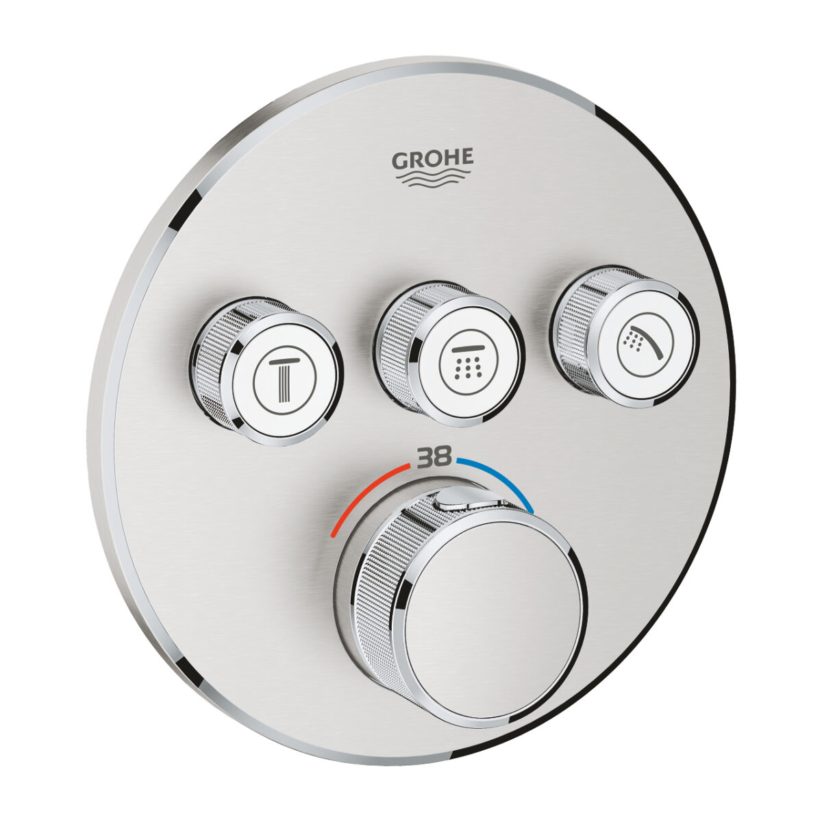 GROHTHERM SMARTCONTROL ROUND ΘΕΡΜΟΣΤΑΤΗΣ ΓΙΑ ΕΝΤΟΙΧΙΖΟΜΕΝΗ ΕΓΚΑΤΑΣΤΑΣΗ 3 ΡΟΩΝ SUPERSTEEL 29121DC0 GROHE - Image 1