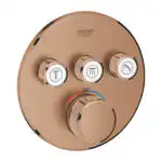GROHTHERM SMARTCONTROL ROUND ΘΕΡΜΟΣΤΑΤΗΣ ΓΙΑ ΕΝΤΟΙΧΙΖΟΜΕΝΗ ΕΓΚΑΤΑΣΤΑΣΗ 3 ΡΟΩΝ BRUSHED WARM SUNSET 29121DL0 GROHE