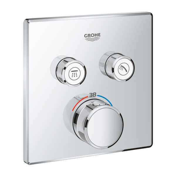 GROHTHERM SMARTCONTROL ΘΕΡΜΟΣΤΑΤΗΣ ΓΙΑ ΕΝΤΟΙΧΙΖΟΜΕΝΗ ΕΓΚΑΤΑΣΤΑΣΗ 2 ΡΟΩΝ CHROME 29124000 GROHE
