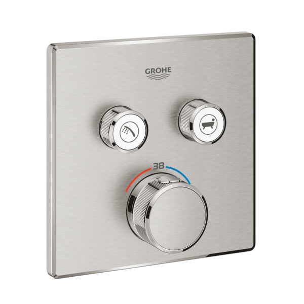 GROHTHERM SMARTCONTROL ΘΕΡΜΟΣΤΑΤΗΣ ΓΙΑ ΕΝΤΟΙΧΙΖΟΜΕΝΗ ΕΓΚΑΤΑΣΤΑΣΗ 2 ΡΟΩΝ SUPERSTEEL 29124DC0 GROHE