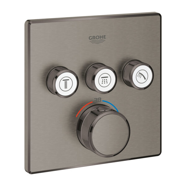 GROHTHERM SMARTCONTROL ΘΕΡΜΟΣΤΑΤΗΣ ΓΙΑ ΕΝΤΟΙΧΙΖΟΜΕΝΗ ΕΓΚΑΤΑΣΤΑΣΗ 3 ΡΟΩΝ BRUSHED HARD GRAPHITE 29126AL0 GROHE
