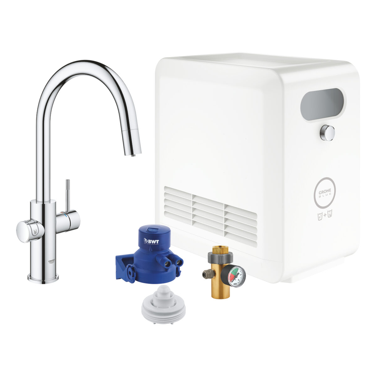 BLUE PROFESSIONAL ΚΙΤ ΜΕ ΡΟΥΞΟΥΝΙ C-SPOUT ΜΕ ΑΠΟΣΠΩΜΕΝΟ ΝΤΟΥΣ ΧΡΩΜΕ 31325002 GROHE - Image 1