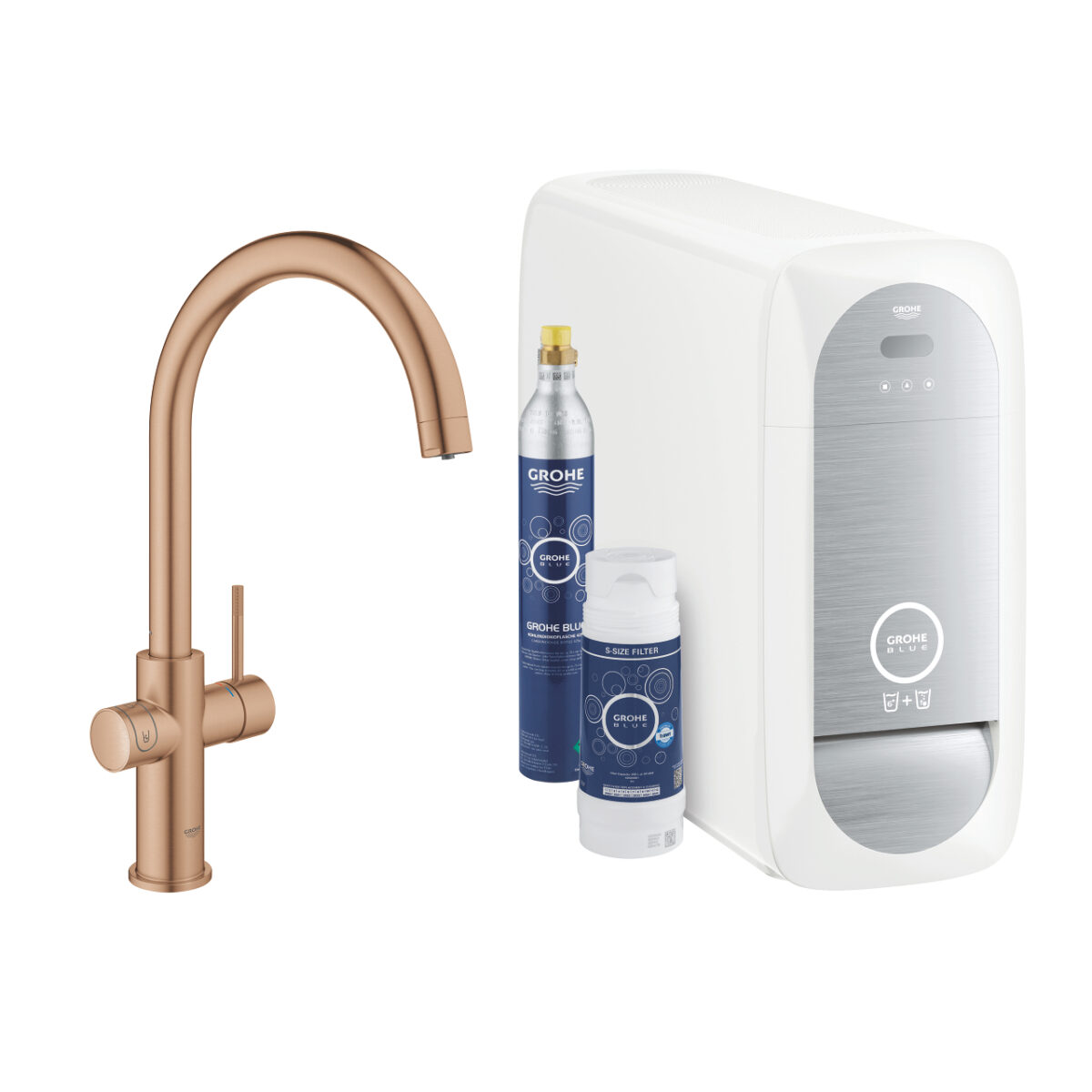 BLUE HOME ΚΙΤ ΕΚΚΙΝΗΣΗΣ ΕΚΡΟΗΣ C-SPOUT BRUSHED WARM SUNSET 31455DL1 GROHE - Image 1