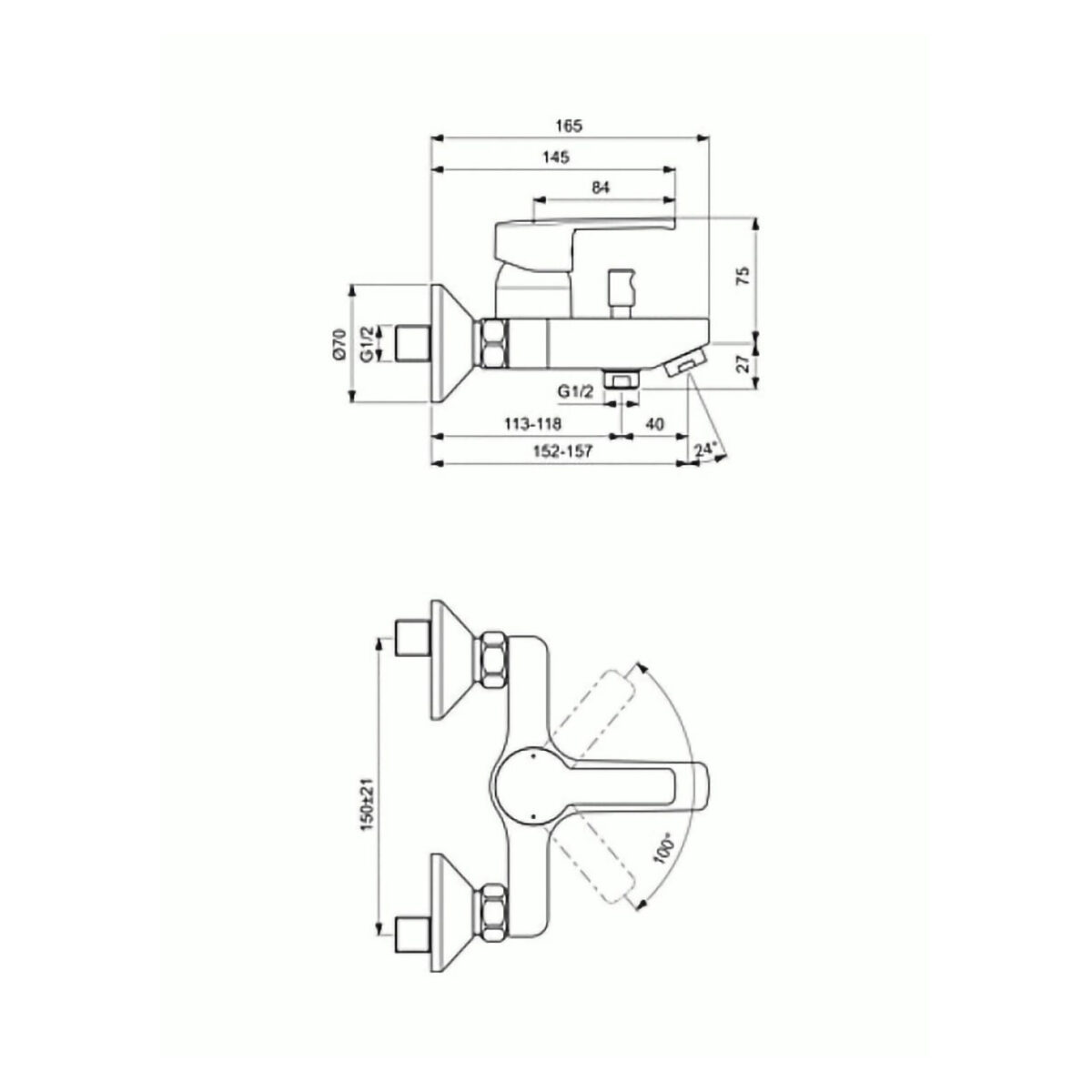 VIDIMA CALLISTA ΑΝΑΜΕΙΚΤΙΚΗ ΜΠΑΤΑΡΙΑ ΛΟΥΤΡΟΥ ΧΡΩΜΕ B0875AA IDEAL STANDARD - Image 2