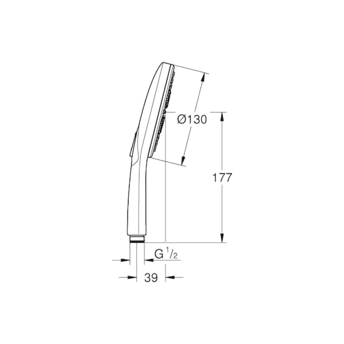 RAINSHOWER SMARTACTIVE 130 ΤΗΛΕΦΩΝΟ ΝΤΟΥΣ ΤΡΙΩΝ ΛΕΙΤΟΥΡΓΙΩΝ HARD GRAPHITE 26574A00 GROHE - Image 2