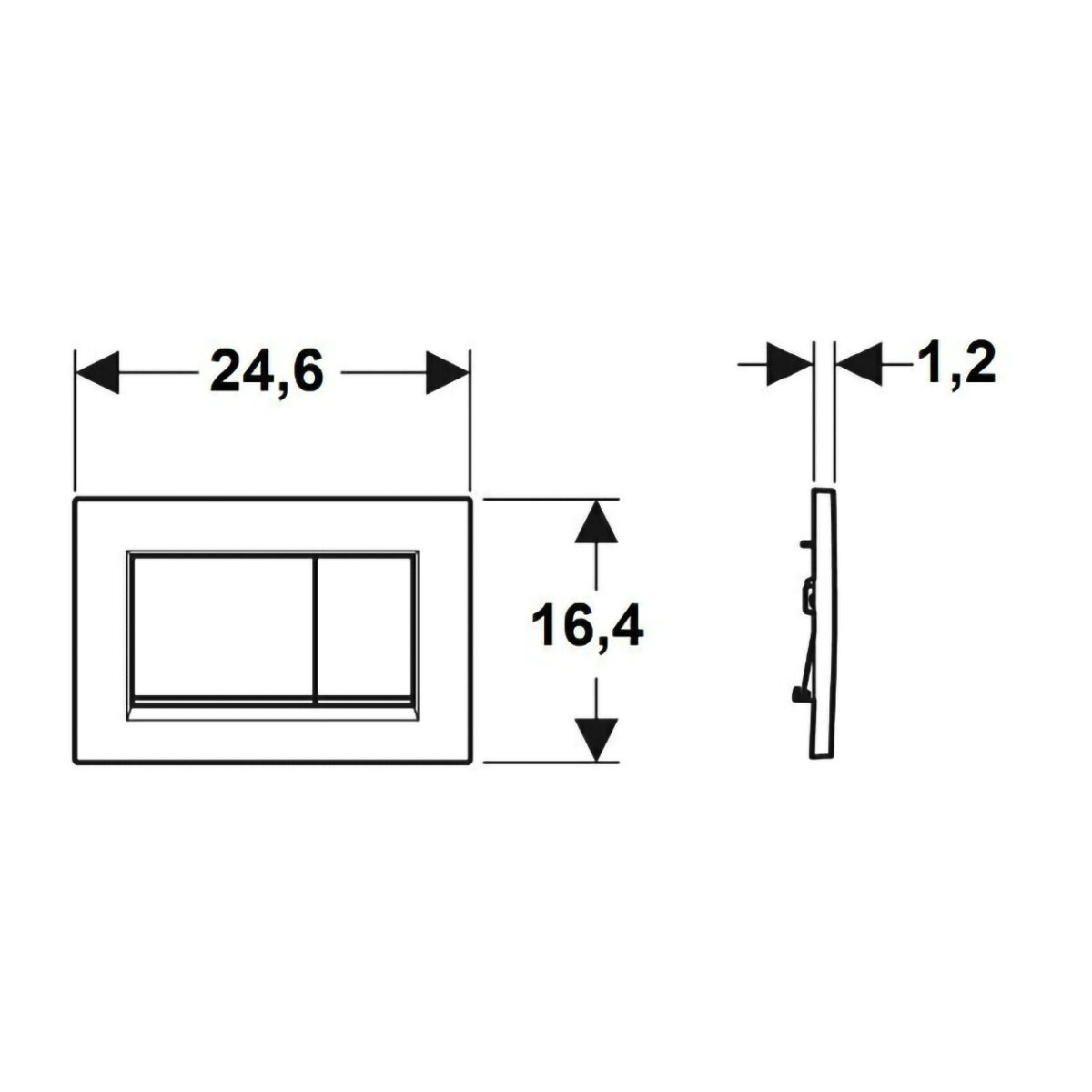 ΠΛΑΚΕΤΑ SIGMA 30 ΔΙΠΛΗΣ ΕΚΠΛΥΣΗΣ ΧΡΩΜΕ ΜΑΤ 115.883.JQ.1 GEBERIT - Image 2