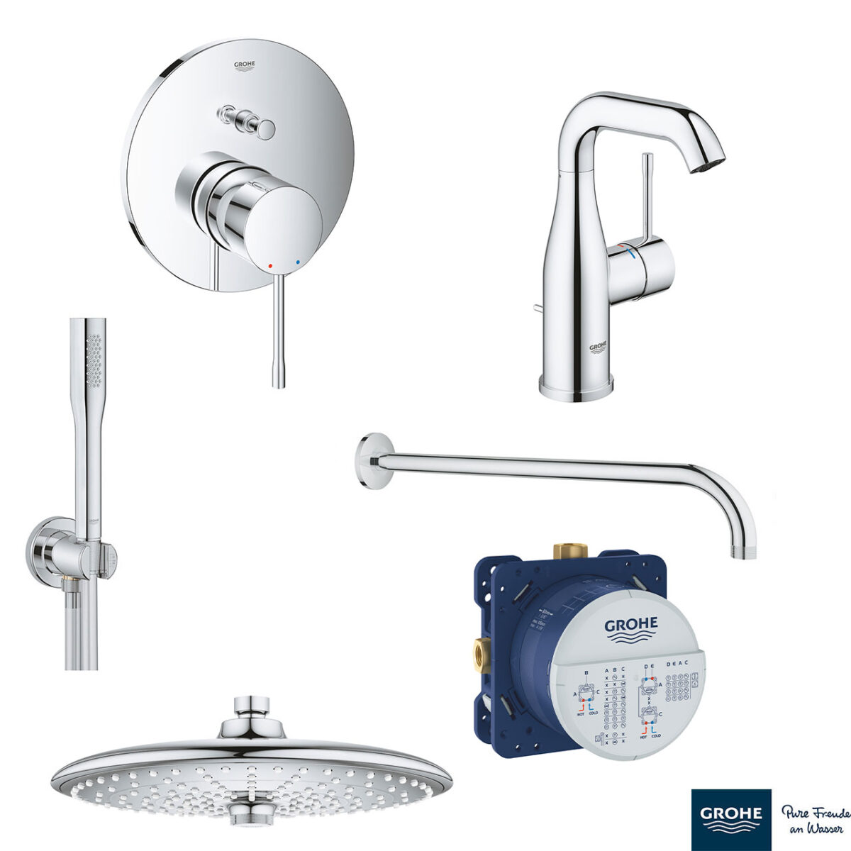 ESSENCE NEW ΣΕΤ ΓΙΑ ΝΙΠΤΗΡΑ ΜΕ ΜΠΑΤΑΡΙΑ 24173001 GROHE - Image 1