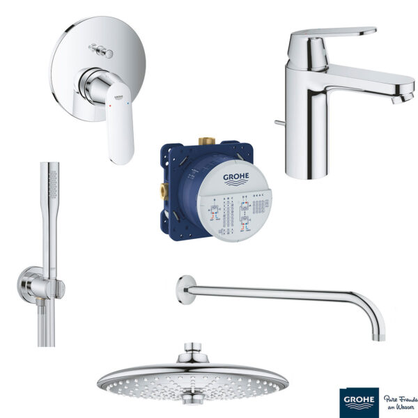 EUROSMART COSMOPOLITAN ΣΕΤ ΓΙΑ ΝΙΠΤΗΡΑ ΜΕ ΜΠΑΤΑΡΙΑ 1/2″ Μ-ΜΕΓΕΘΟΣ 23325000 GROHE