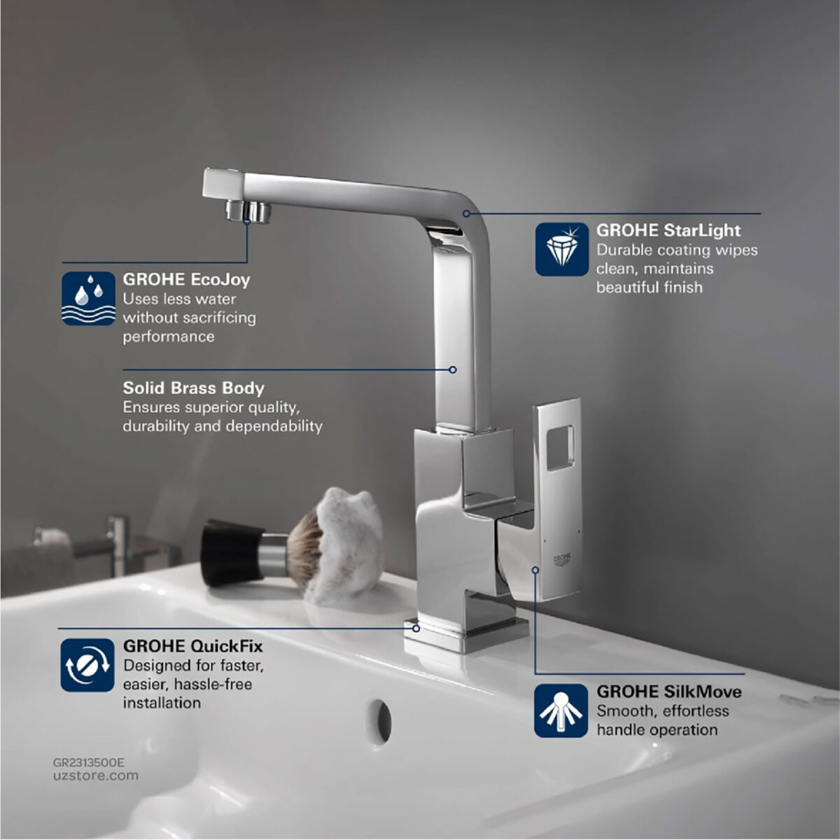 EUROCUBE ΜΙΚΤΗΣ ΝΙΠΤΗΡΑ 1/2" L-ΜΕΓΕΘΟΣ 2313500E GROHE - Image 3