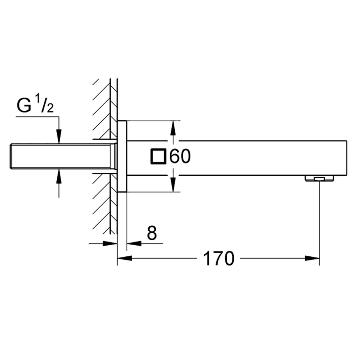 EUROCUBE ΕΚΡΟΗ ΛΟΥΤΡΟΥ ΧΡΩΜΕ 13303000 GROHE - Image 2
