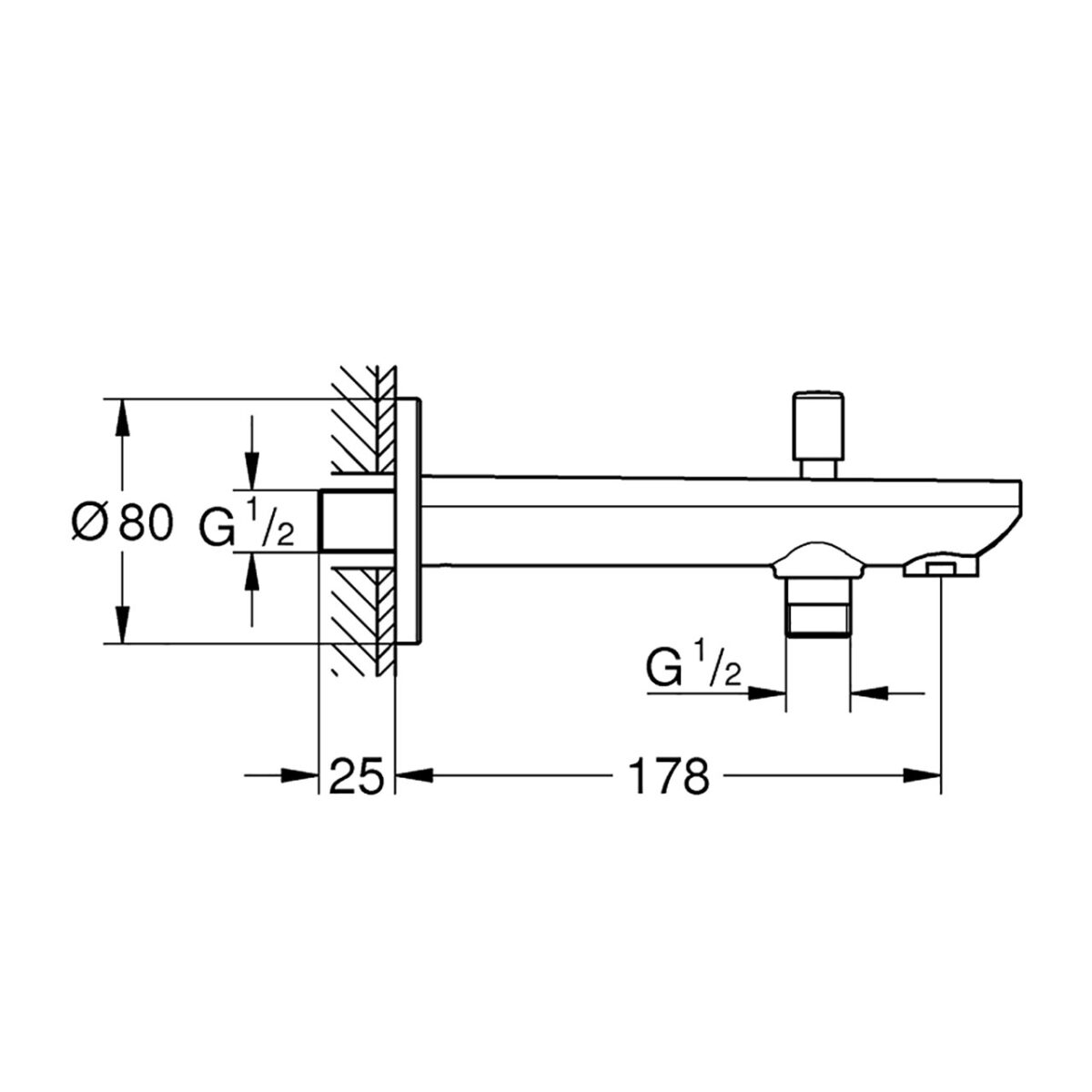 BAUCONTEMPORARY ΕΚΡΟΗ ΛΟΥΤΡΟΥ ΜΕ ΔΙΑΝΟΜΕΑ ΧΡΩΜΕ 13390000 GROHE - Image 2