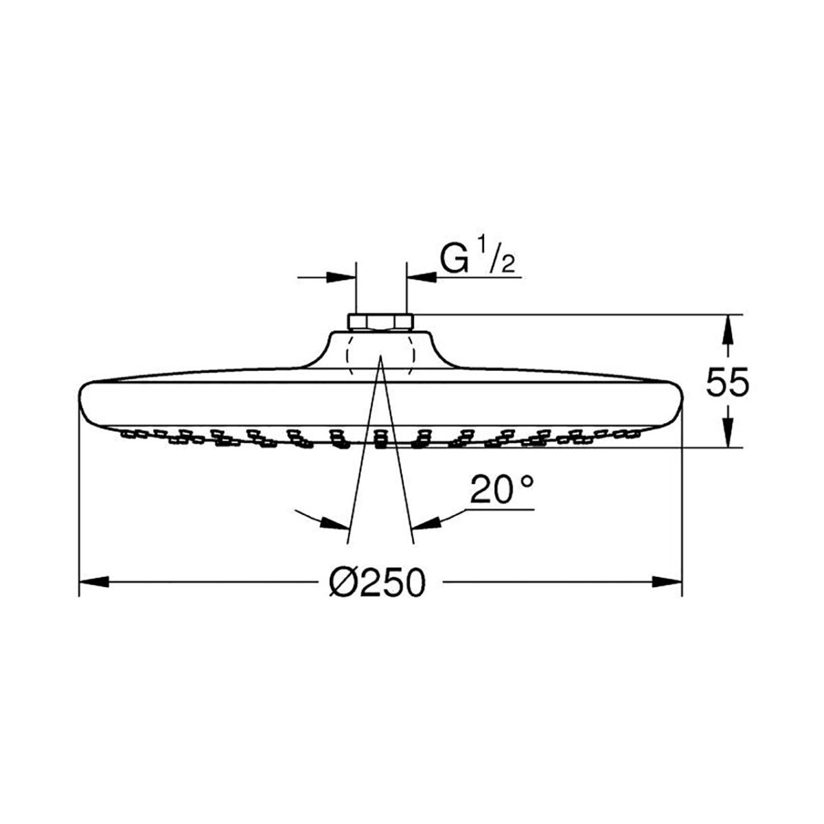 TEMPESTA 250 ΚΕΦΑΛΗ ΝΤΟΥΣ 1 ΛΕΙΤΟΥΡΓΙΑΣ 26666000 GROHE - Image 2