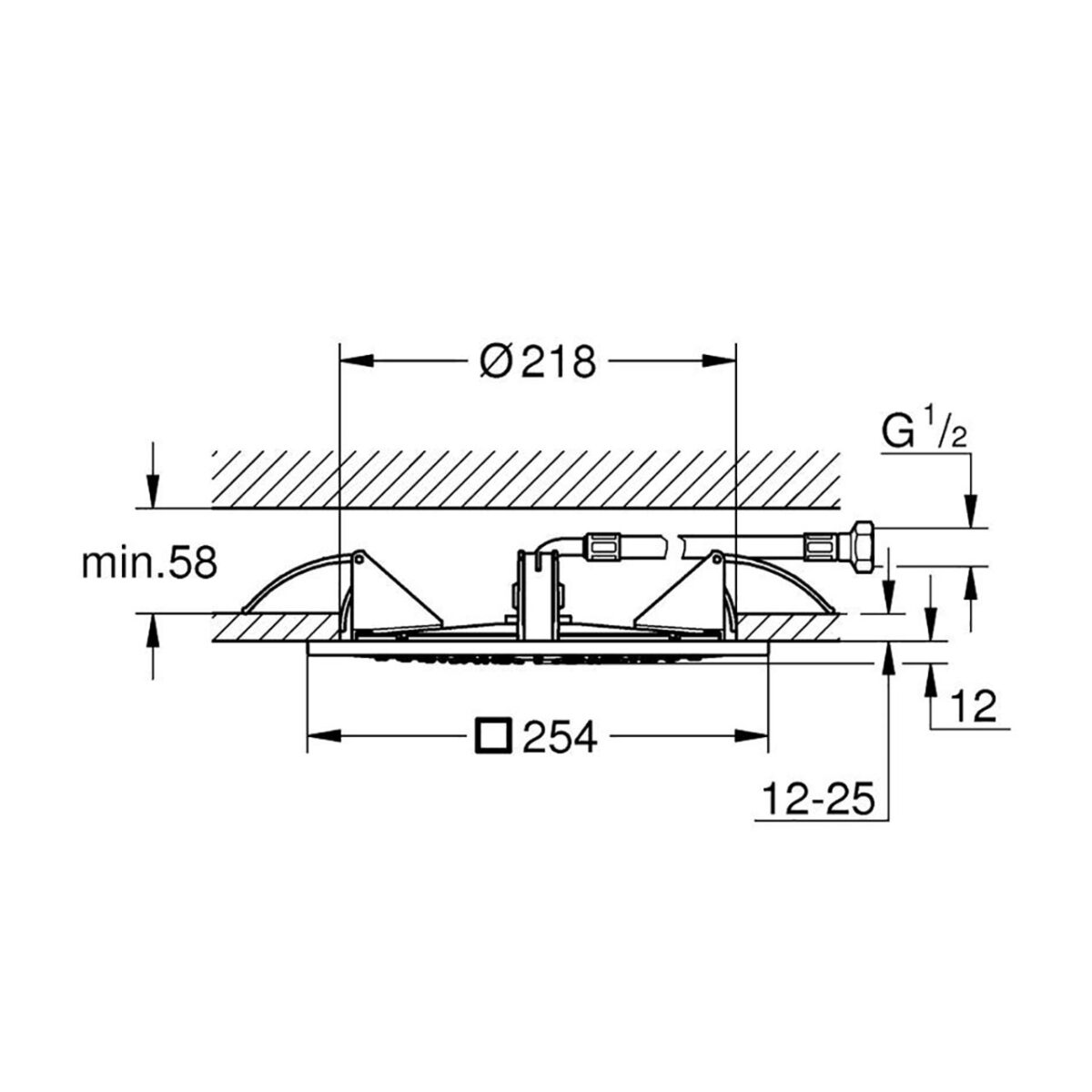 RAINSHOWER F-SERIES 10″ 254 x 254 ΚΕΦΑΛΗ ΝΤΟΥΣ ΟΡΟΦΗΣ 1 ΛΕΙΤΟΥΡΓΙΑΣ 27467000 GROHE - Image 2