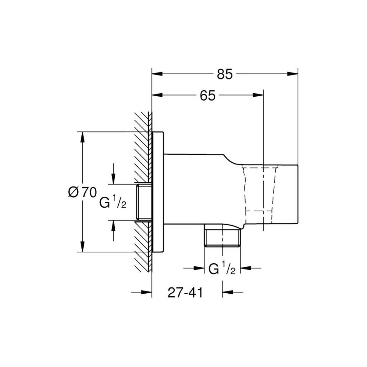 TEMPESTA ΕΠΙΤΟΙΧΗ ΠΑΡΟΧΗ MATTE BLACK 286282431 GROHE - Image 2