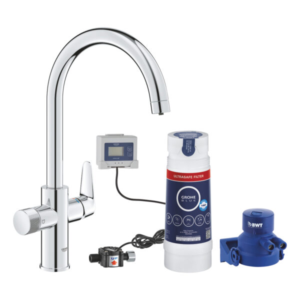 GROHE BLUE PURE BAUCURVE ΜΠΑΤΑΡΙΑ ΚΟΥΖΙΝΑΣ ΜΕ ΦΙΛΤΡΟ ULTRASAFE ΧΡΩΜΕ 30582000 GROHE