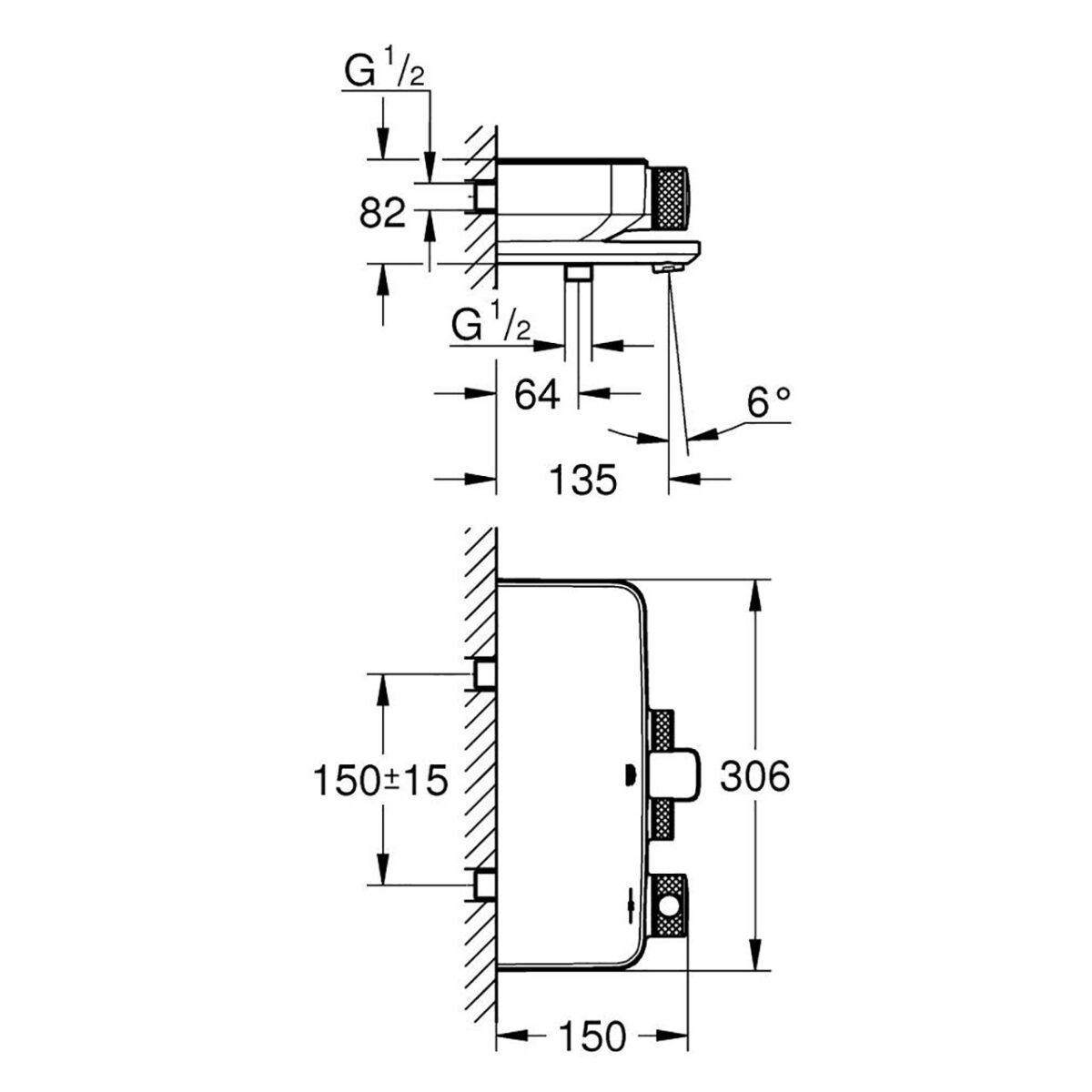 GROHTHERM SMARTCONTROL ΘΕΡΜΟΣΤΑΤΙΚΗ ΜΠΑΤΑΡΙΑ ΛΟΥΤΡΟΥ 1/2″ ΧΡΩΜΕ 34718000 GROHE - Image 2