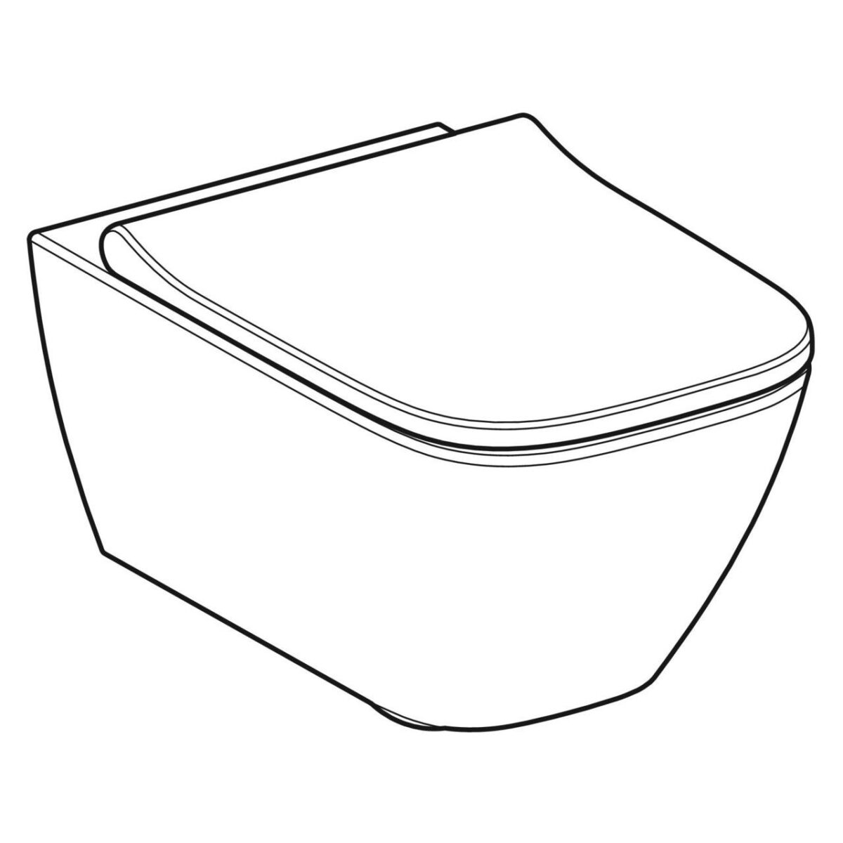 SMYLE SQUARE ΛΕΚΑΝΗ ΚΡΕΜΑΣΤΗ RIMLESS ΜΕ ΚΑΛΥΜΜΑ SOFT CLOSE ΛΕΥΚΗ 500.683.00.2 GEBERIT - Image 2