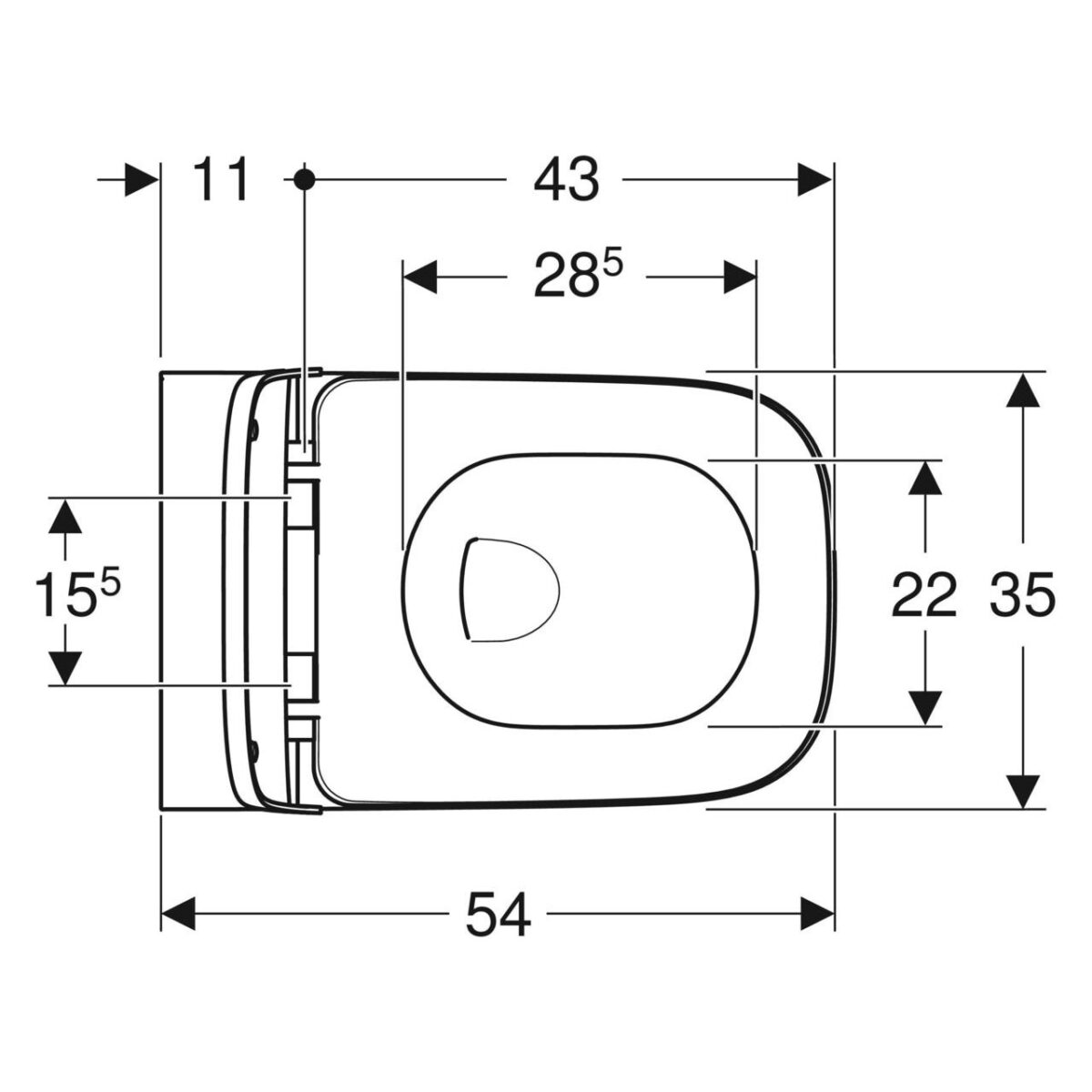 SMYLE SQUARE ΛΕΚΑΝΗ ΚΡΕΜΑΣΤΗ RIMLESS ΜΕ ΚΑΛΥΜΜΑ SOFT CLOSE ΛΕΥΚΗ 500.683.00.2 GEBERIT - Image 3