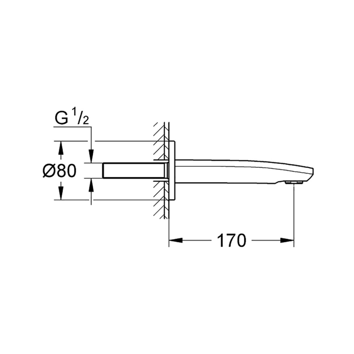 EUROSTYLE COSMOPOLITAN ΕΚΡΟΗ ΛΟΥΤΡΟΥ ΧΡΩΜΕ 13276002 GROHE - Image 2