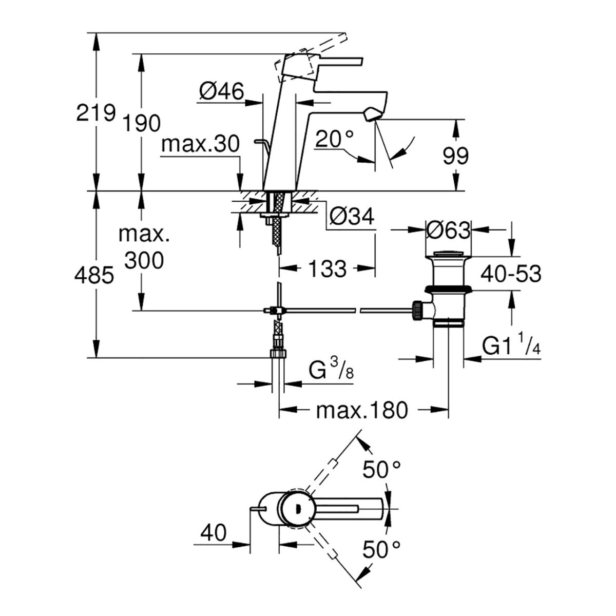 CONCETTO ΜΙΚΤΗΣ ΝΙΠΤΗΡΑ Μ-ΜΕΓΕΘΟΣ 1/2″ ΧΡΩΜΕ 23450001 GROHE - Image 2