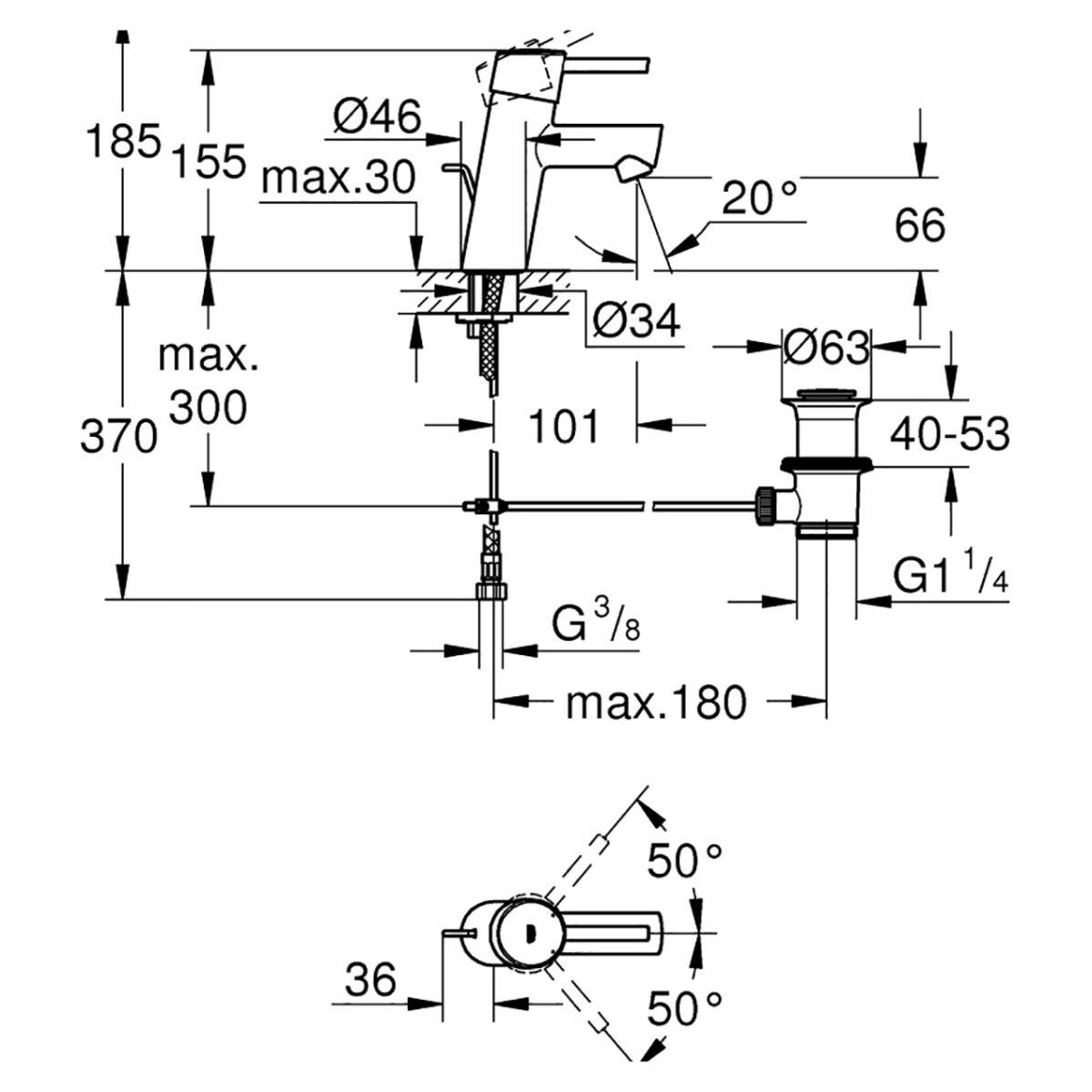 CONCETTO ΜΙΚΤΗΣ ΝΙΠΤΗΡΑ S-ΜΕΓΕΘΟΣ 1/2″ ΧΡΩΜΕ 32204001 GROHE - Image 2
