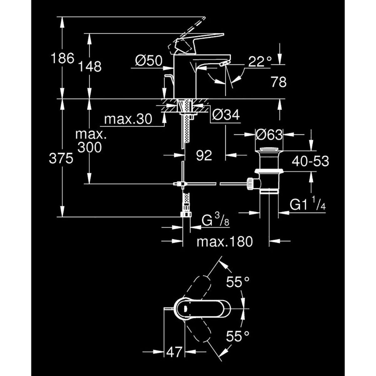 EUROSMART COSMOPOLITAN ΜΠΑΤΑΡΙΑ ΝΙΠΤΗΡΑ 1/2" S-ΜΕΓΕΘΟΣ 32825000 GROHE - Image 2