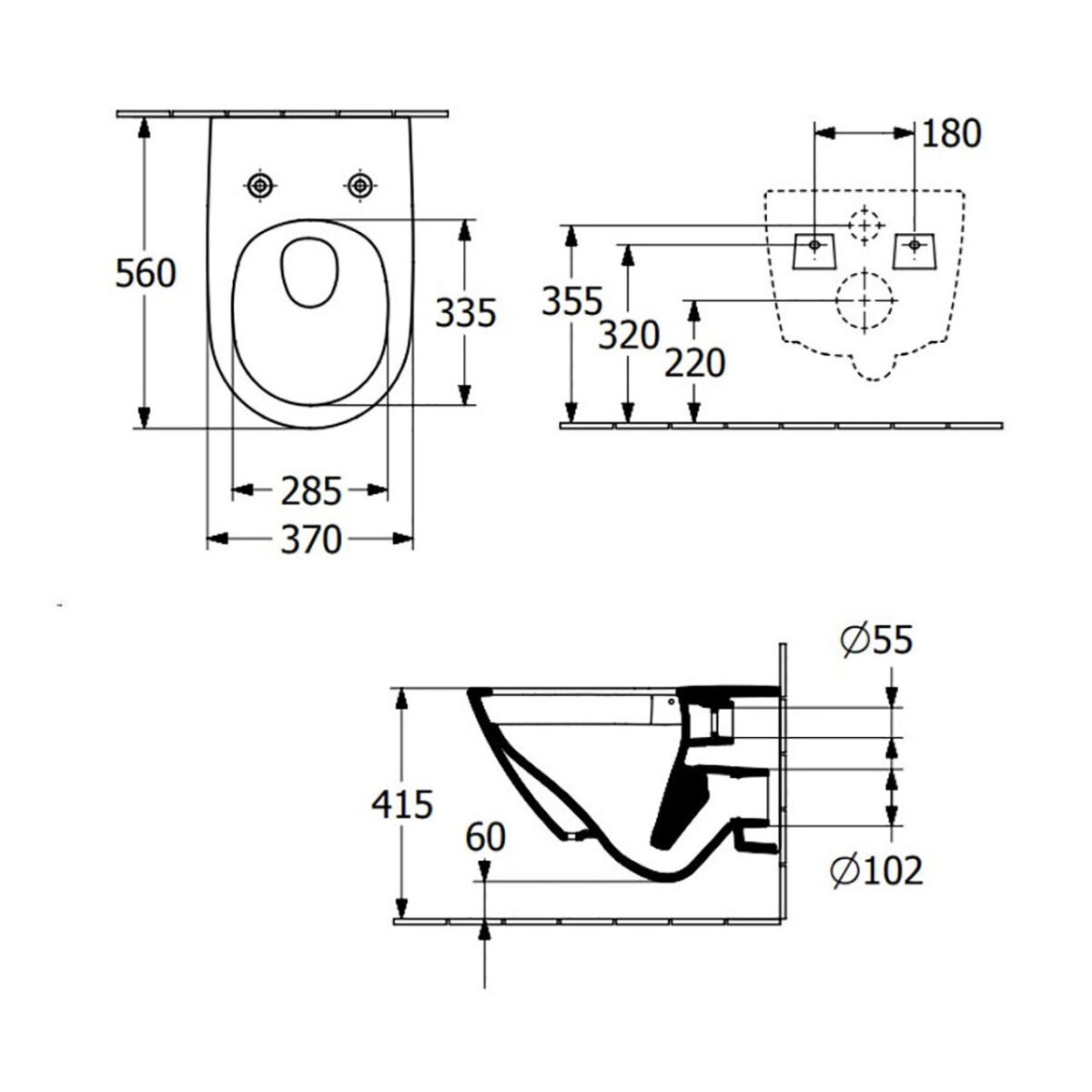 SUBWAY 3.0 RIMLESS ΛΕΚΑΝΗ ΚΡΕΜΑΣΤΗ ΜΕ TWISTFLUSH ΛΕΥΚΗ 4670T001 VILLEROY & BOCH - Image 2