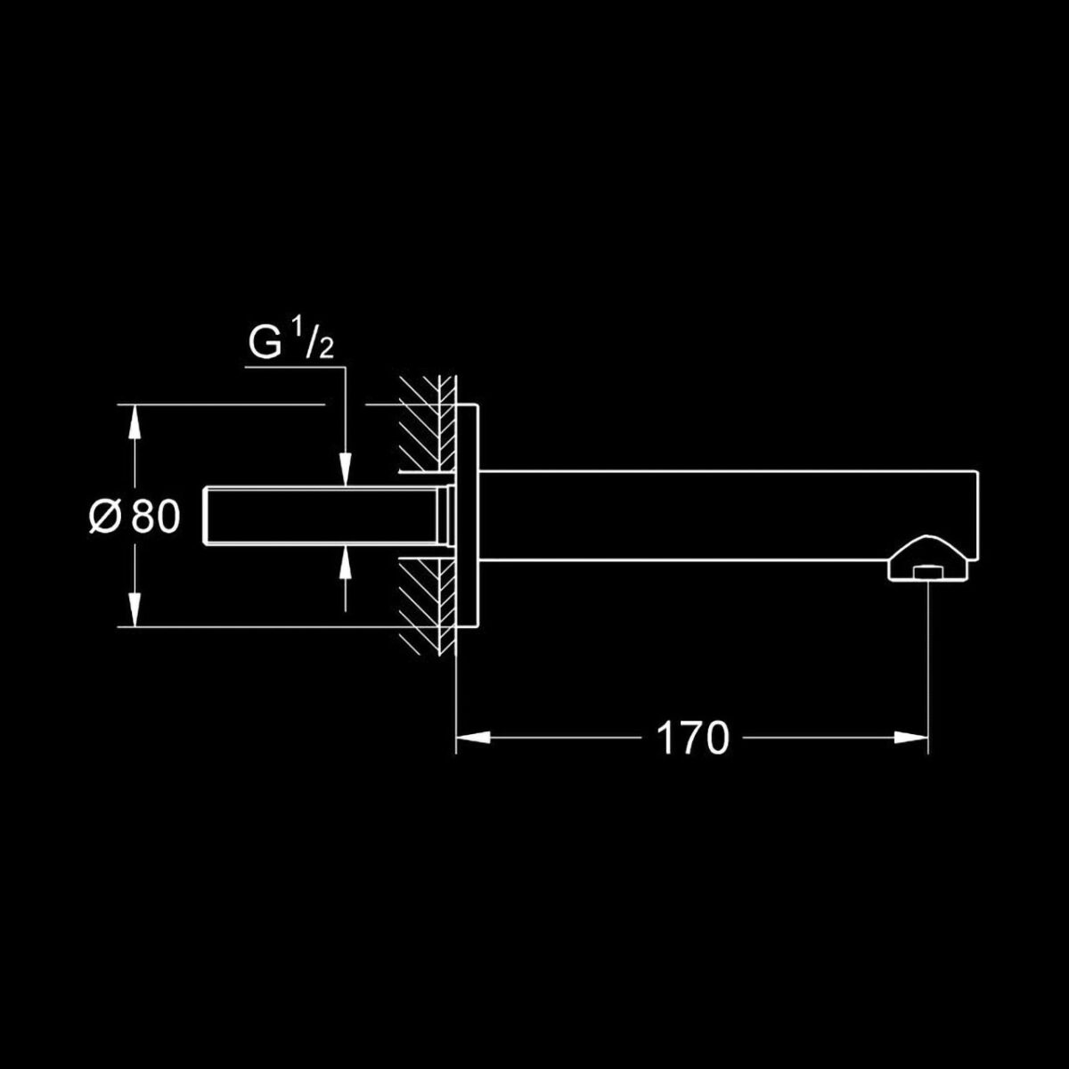 CONCETTO ΕΚΡΟΗ ΛΟΥΤΡΟΥ ΧΡΩΜΕ 13280001 GROHE - Image 2