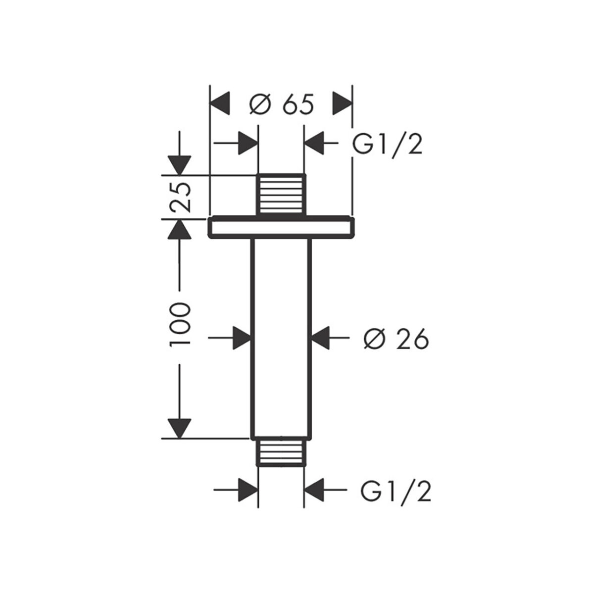 VERNIS BLEND ΣΥΝΔΕΣΜΟΣ ΟΡΟΦΗΣ 10 CM ΧΡΩΜΕ 27804000 HANSGROHE - Image 2