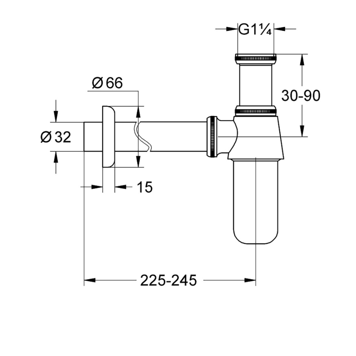 ΣΙΦΩΝΙ ΝΙΠΤΗΡΑ 1 1/4″ ΧΡΩΜΕ 28920000 GROHE - Image 2