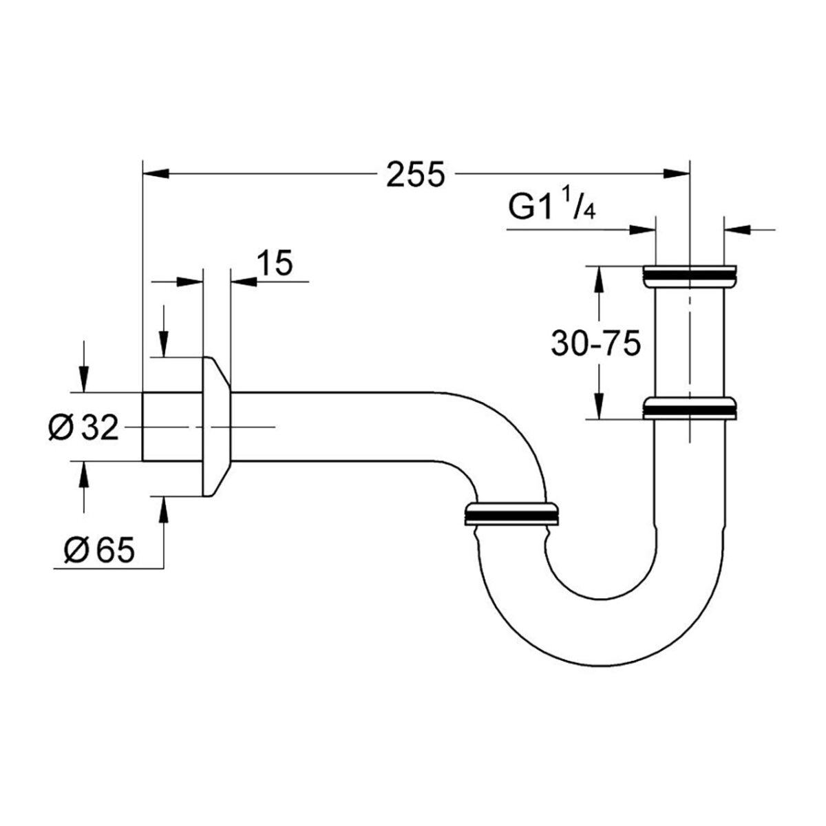 ΣΙΦΩΝΙ ΝΙΠΤΗΡΑ ΓΥΡΙΣΤΟ 1 1/4″ ΧΡΩΜΕ 28947000 GROHE - Image 2