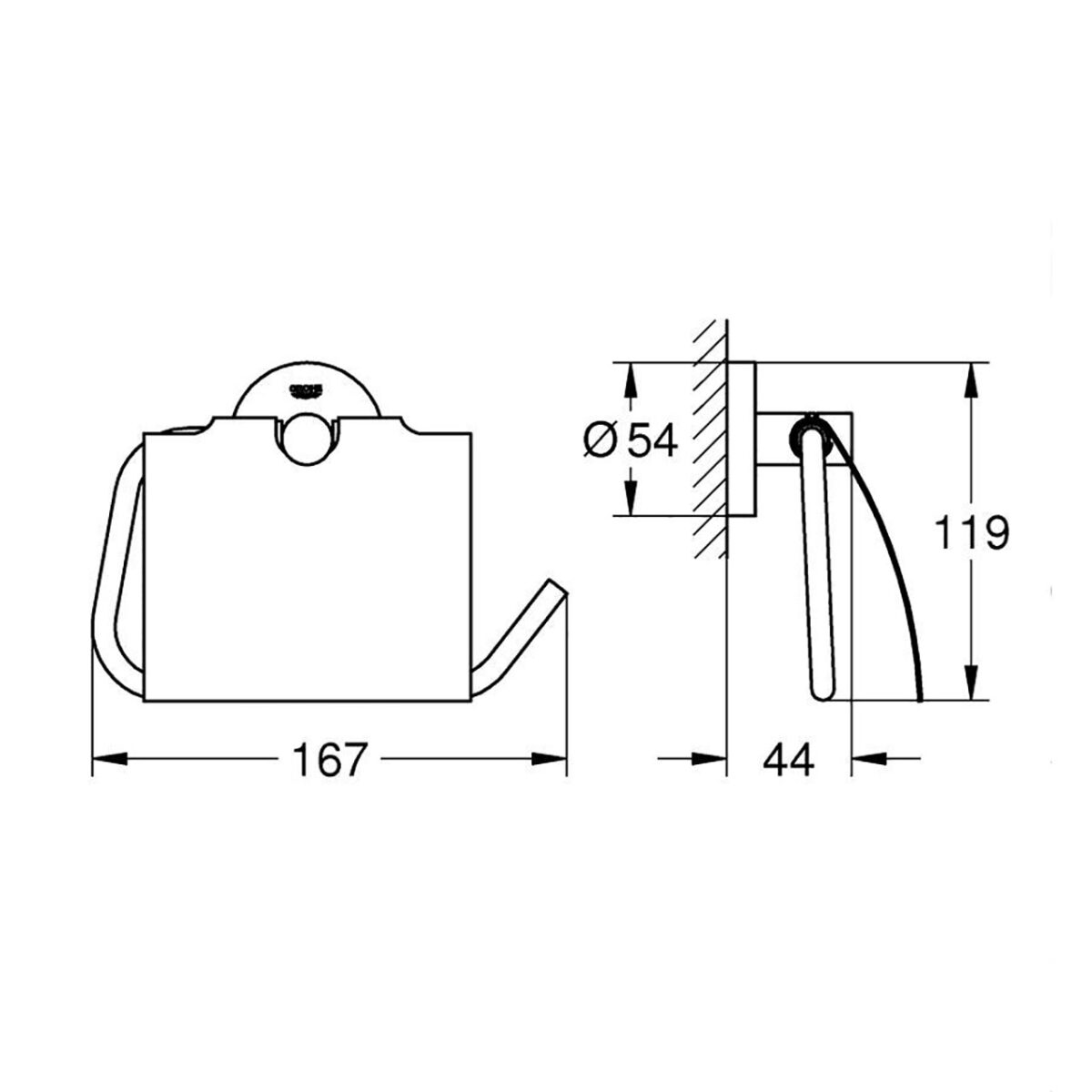 ESSENTIALS ΧΑΡΤΟΘΗΚΗ ΜΕ ΚΑΛΥΜΜΑ ΧΡΩΜΕ 40367001 GROHE - Image 2