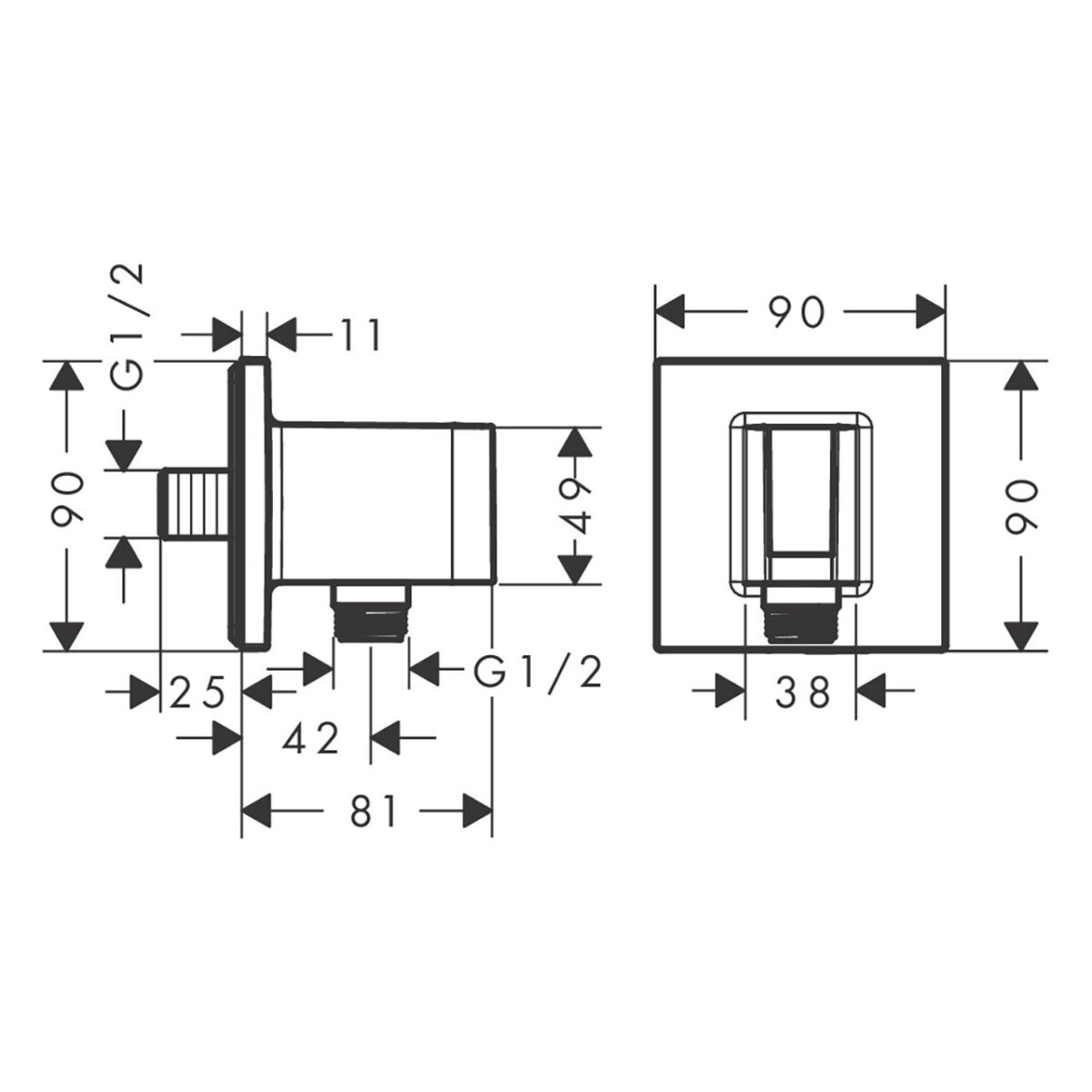 FIXFIT E ΕΠΙΤΟΙΧΟ ΣΤΗΡΙΓΜΑ ΝΤΟΥΣ ΧΡΩΜΕ 26889000 HANSGROHE - Image 2