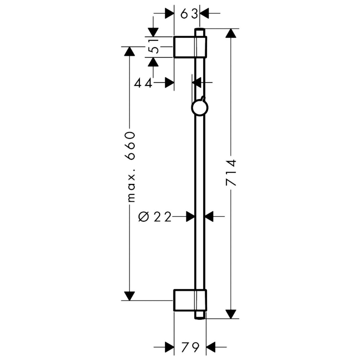 UNICA VARIA ΒΕΡΓΑ ΝΤΟΥΣ 72 CM 27355000  HANSGROHE - Image 2