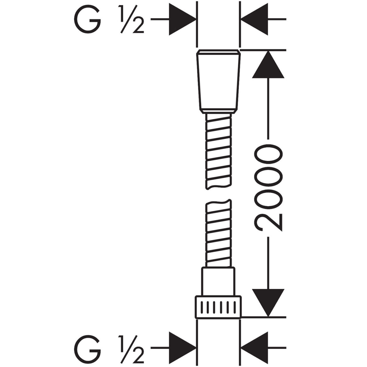 METAFLEX ΣΠΙΡΑΛ ΛΟΥΤΡΟΥ 200 CM ΧΡΩΜΕ 28264000 HANSGROHE - Image 2